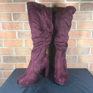 Size 8 Torrid microfiber wine knee high boots